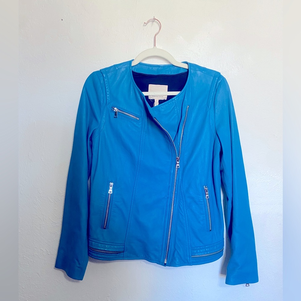 NWT Rebecca Taylor Designer Leather Moto Jacket
